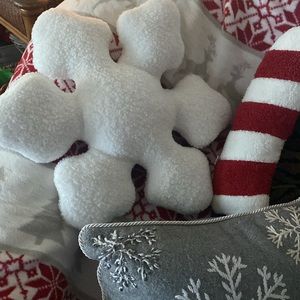 NWT - Sherpa snowflake pillow